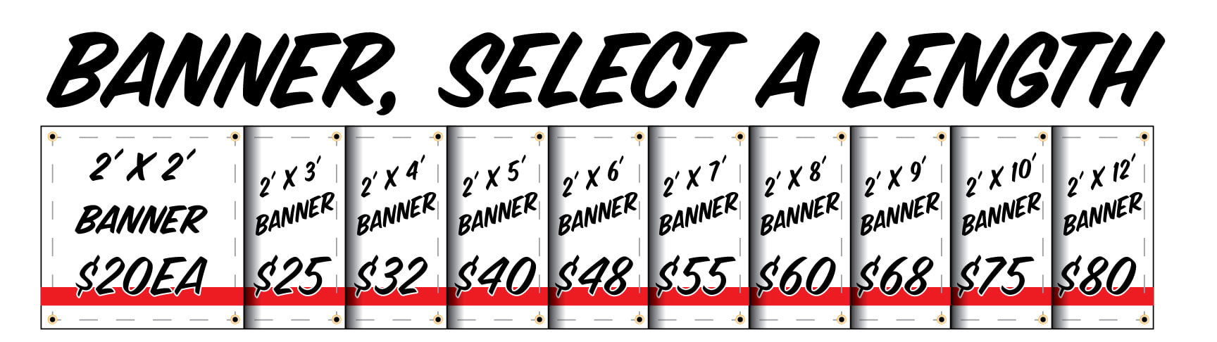 2 foot outdoor banner select a length 