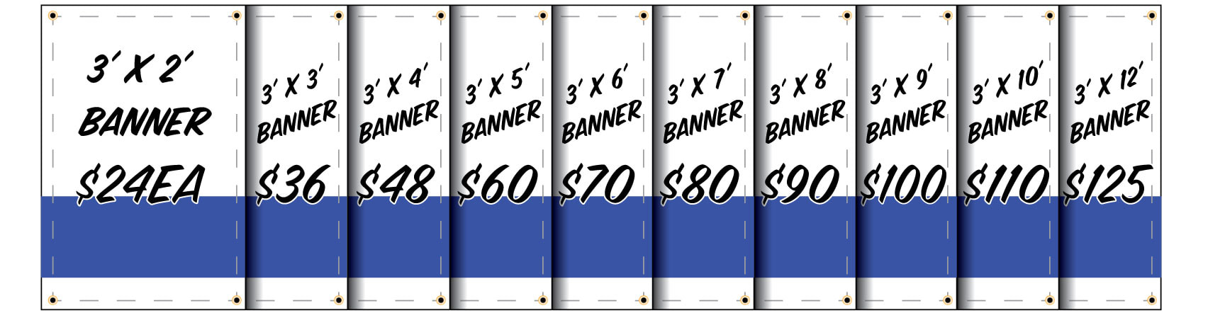 3 foot outdoor banner select a length
