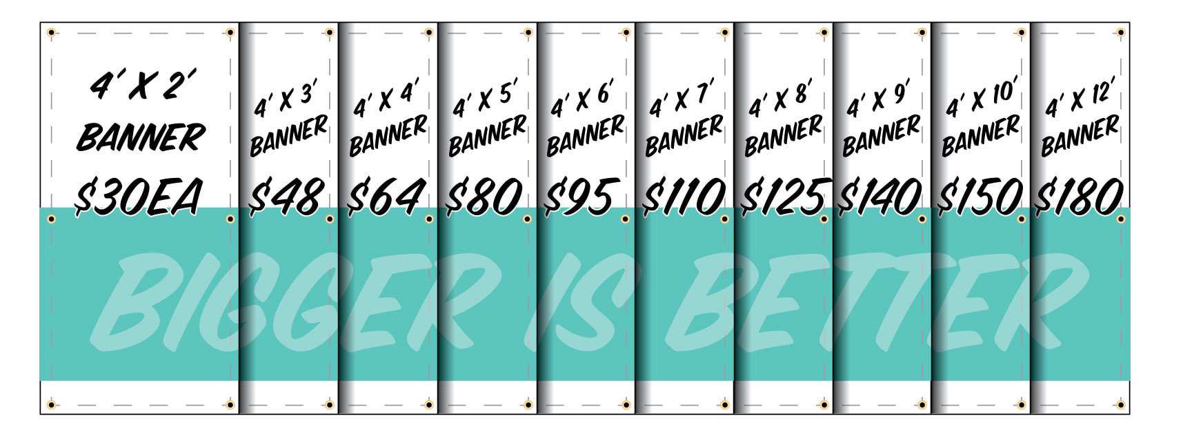 4 foot outdoor banner select a length