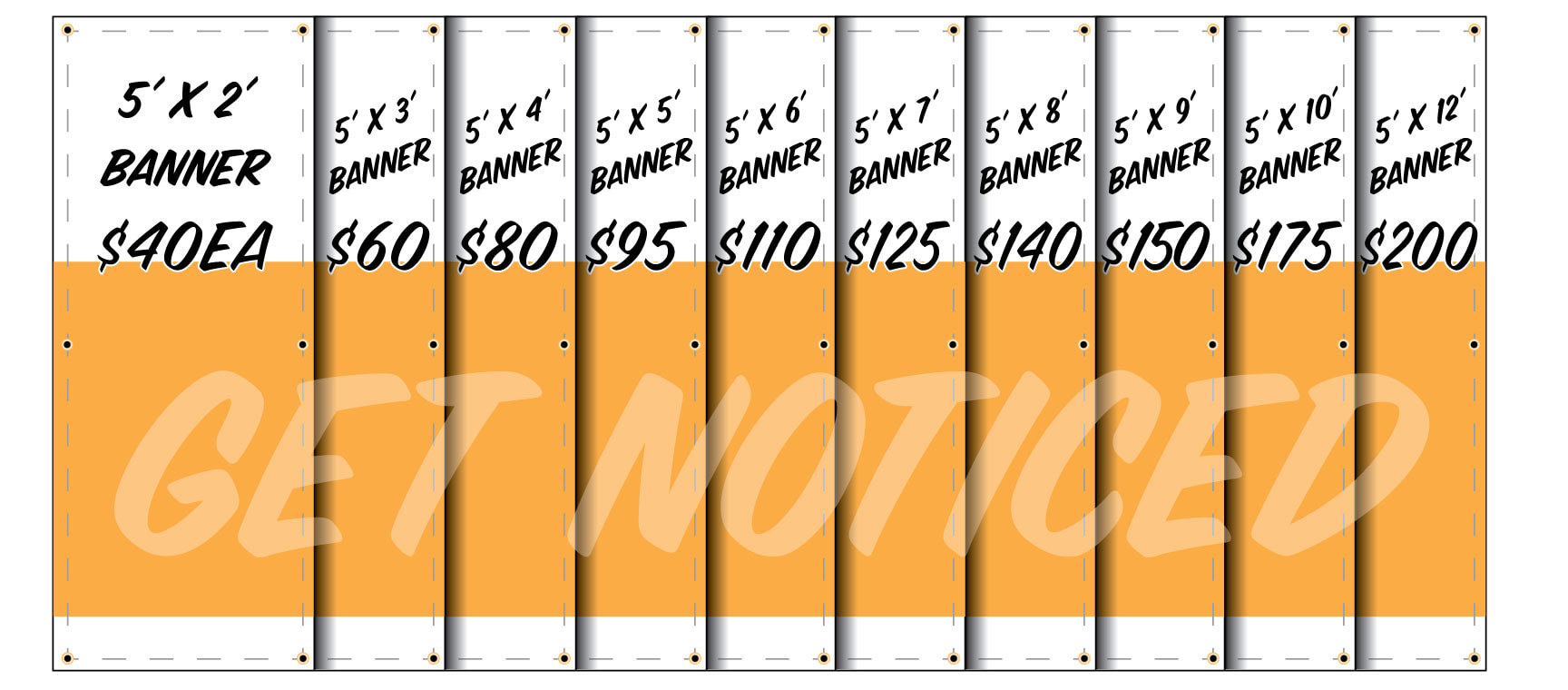 5 foot outdoor banner select a length